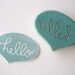 Hello Speech Bubble Hand Carved Rubber Stamp
