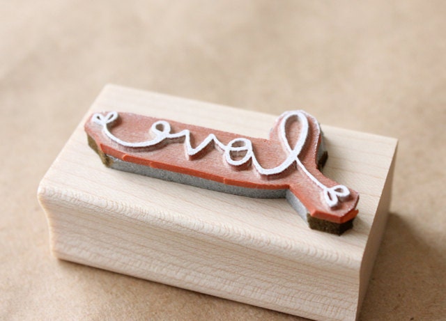 love wooden rubber stamp - valentines day