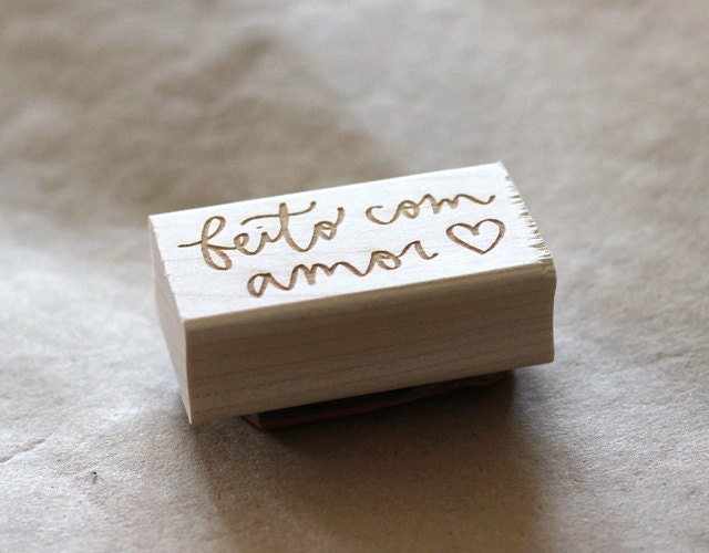 custom / personalized name wooden rubber stamp