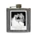 Custom Polaroid Photo Flask Vintage Black and White Polaroid on Grey Barn Wood Stainless Steel 6 oz Liquor Hip Flask