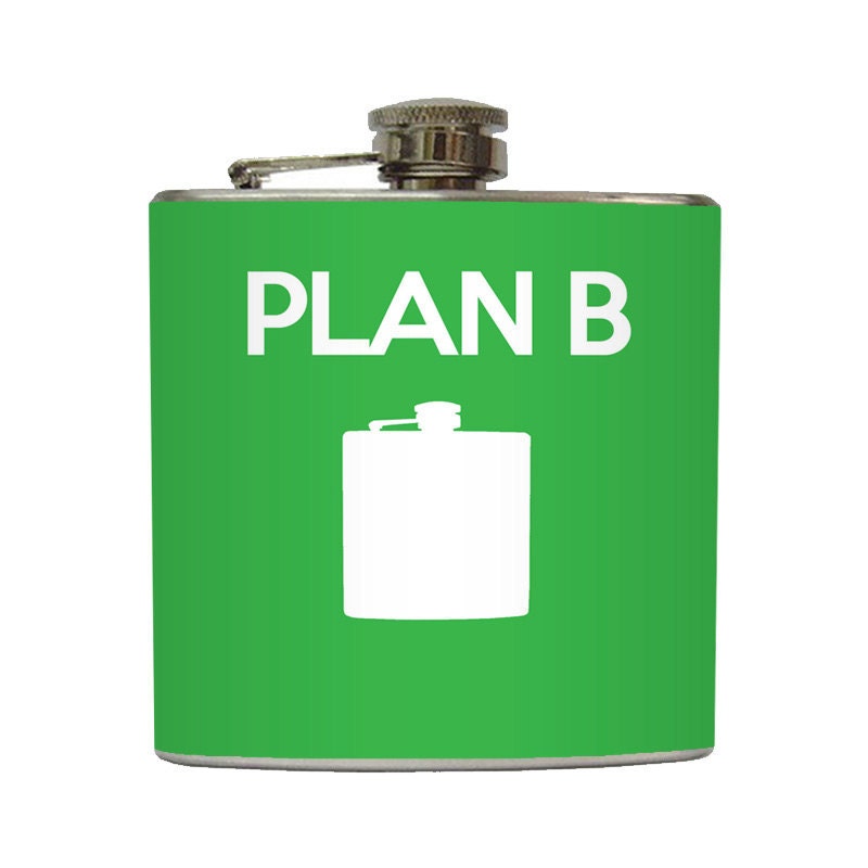 Plan B Whiskey Flask Funny Groom Liquid Courage Groomsmen Guys Gift Stainless Steel 6 oz Liquor Hip Flask LC-1261