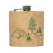 Camping Tan Tent Whiskey Flask Campfire Pine Tree Outdoors Hiking Groomsmen Gift Stainless Steel 6 oz Liquor Hip Flask LC-1029