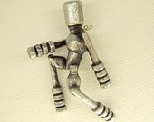 Running Man Robot Wood Pendant Ornament Science Fiction Dangle