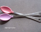 Personalized Hand Stamped Baby Spoons Great Shower Gift SET