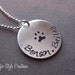 Hand Stamped Paw Print necklace