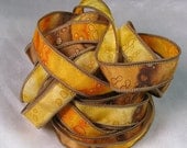 Silk Ribbon - Hand Dyed Silk Ribbons - Silk Ribbon Bracelet - Quintessence - Sunflower Sparkle