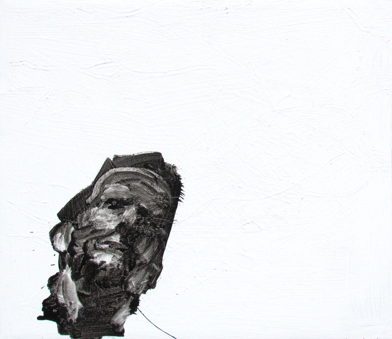 Large Expressive Portrait Painting, original fine art abstract figurative art - 26 x 30" - large canvas by Derek Overfield