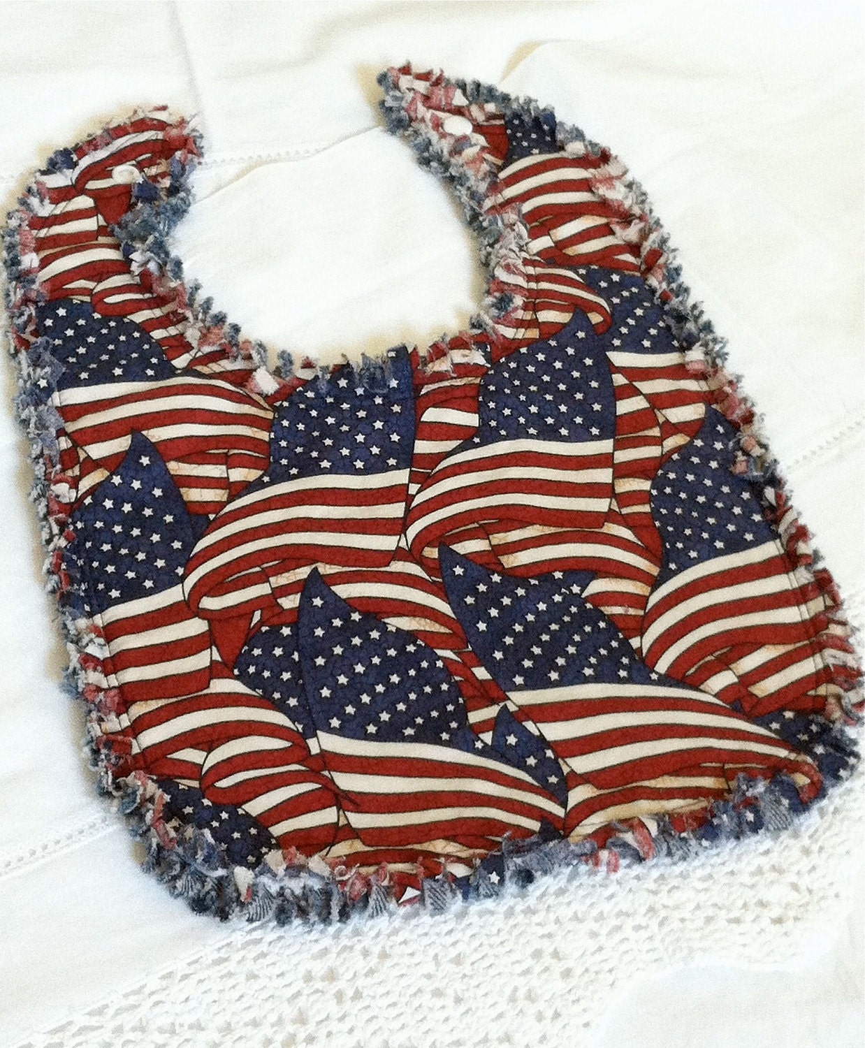 Stars Stripes bib reversible denim cotton