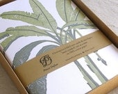 Letterpress Note Card Set - Banana Trees