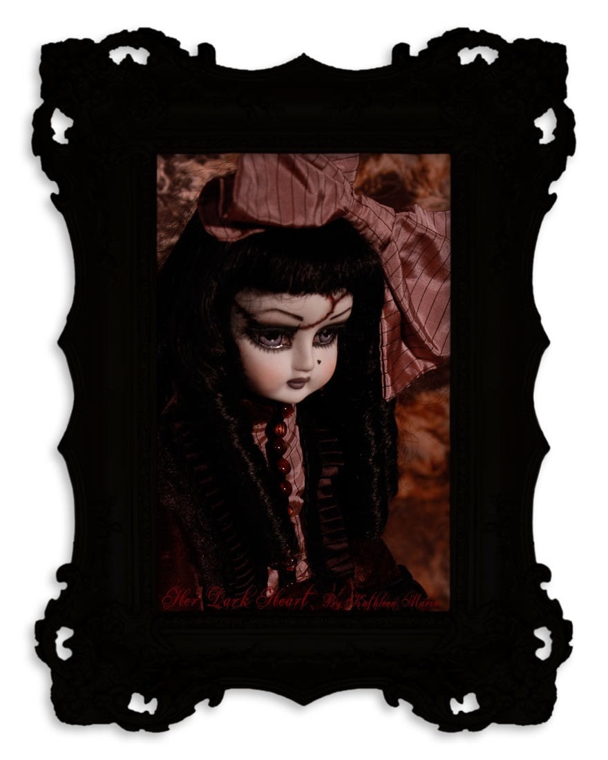One of a Kind Porcelain Doll -Violet- Gothic Edward Gorey Ghastlycrumb Tinies By Kathleen Marie