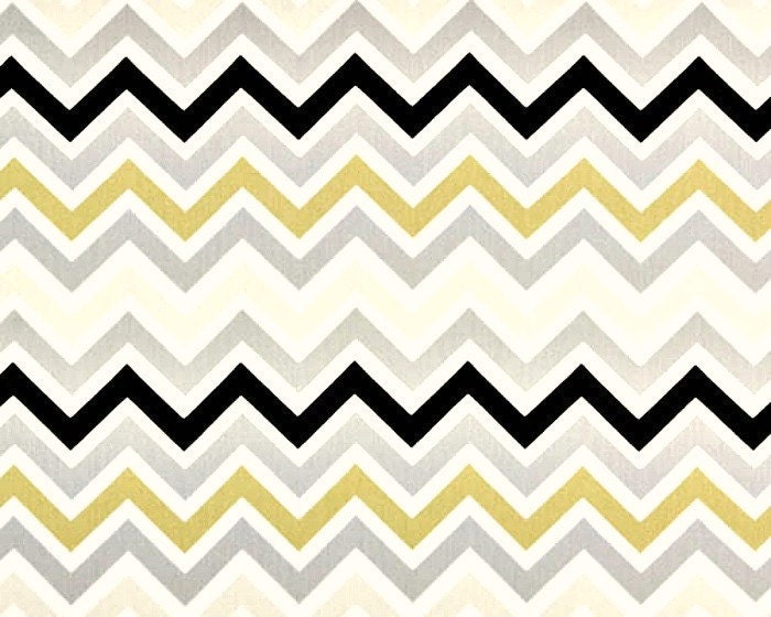 Home Dec Fabric Yardage - Chevron Stripe -Gray, Yellow/gold , White, Dark Brown, Natural - 1 yard