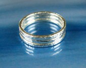 Silver stacking rings fine silver hammered minimalist skinny organic rings