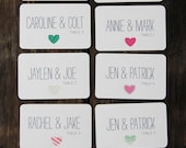 Mismatched Hearts Escort Cards