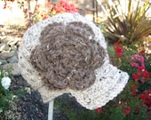 Sale...Pattern Confetti Betty Brim Hat with flower beanie PDF crochet baby toddler girl sizes Newborn -Adult