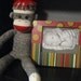 Sock Monkey Painting on Wooden Panel NEW