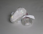 Swarovski Rhinestone Completely Covered Baby Girls BLING Shoes Perfect for Baptism/Christening