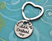 Soon to be Mrs... personalized engagement keychain, hand stamped
