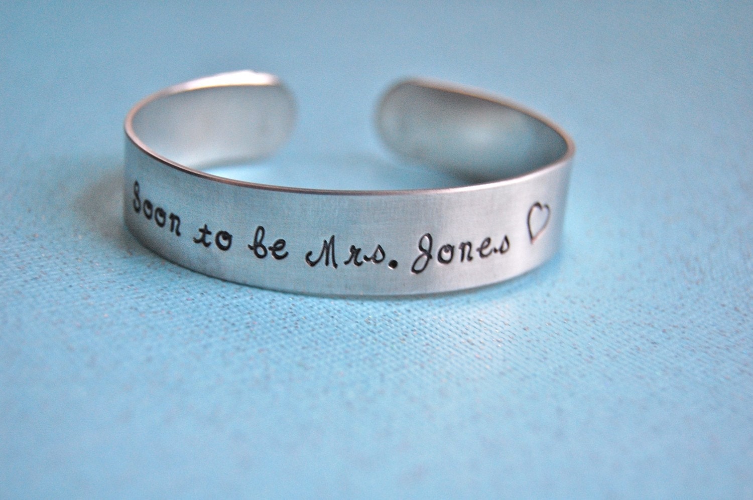 custom metal bracelet cuff, hand stamped