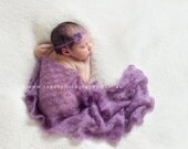 DREAMY wrap - hand knit lace silk kid mohair newborn photo prop - color Dewberry
