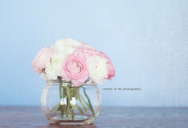 Pink & White Ranunculus II 8x10 Print