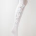Bridal floral lace and Pearls TATTOO Tights - Pantyhose- colour Matt Ivory- Emma Jewel