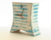 Free shipping - desk clock MARINA - blue stripes