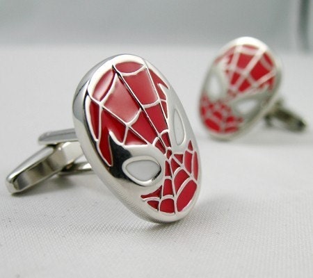 Mens Cufflinks- Spiderman Cuff Links Design, with a Gift Box