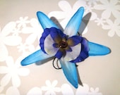 Blue and Purple Orchid Hairclip/Brooch