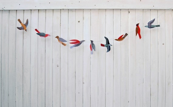 illustrated bird garland