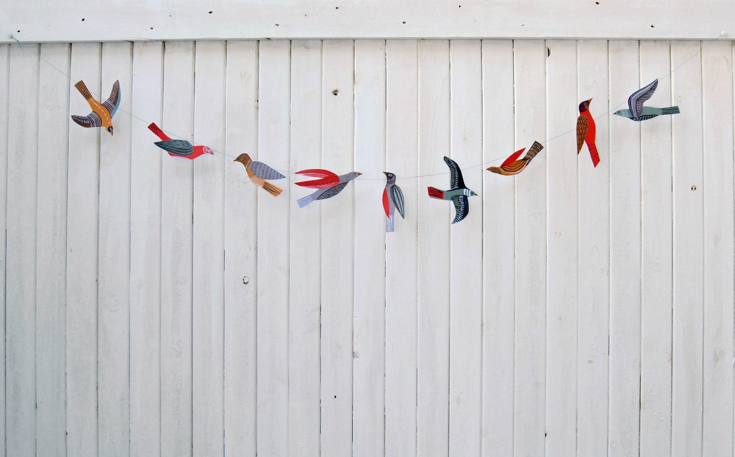 illustrated bird garland