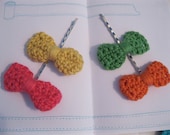 Crochet Bow Hair Pins