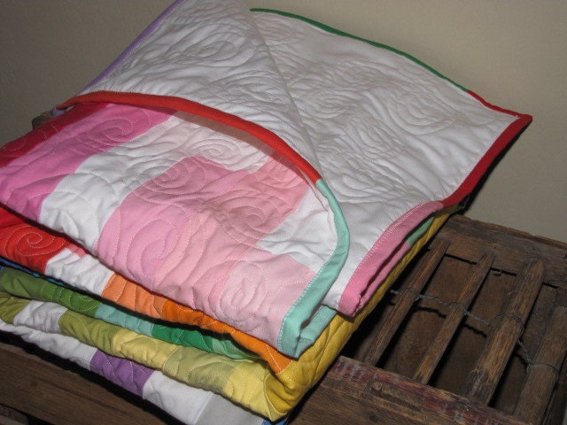 Line Art Quilt Abstract Twin Quilt Ready to Ship