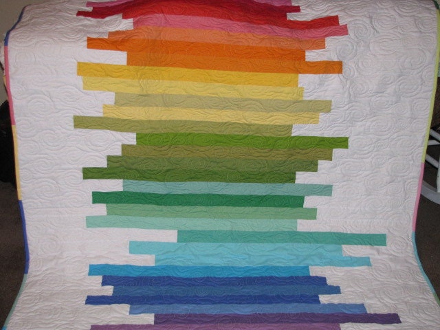 Line Art Quilt Abstract Twin Quilt   Ready to Ship