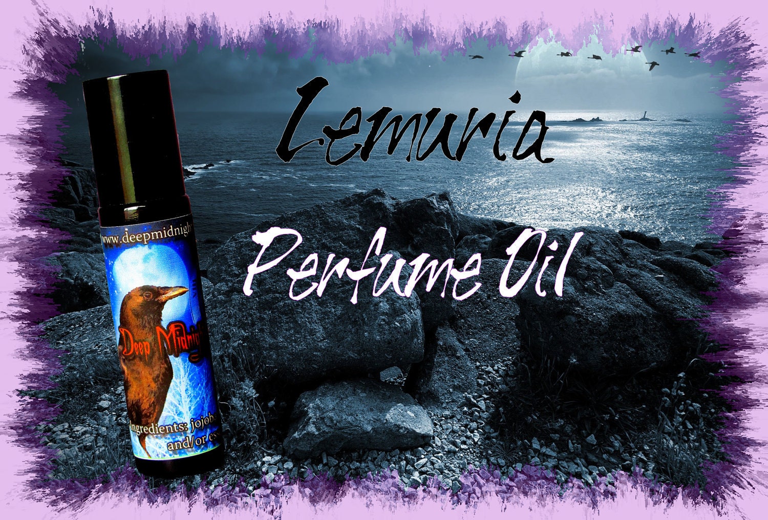 LEMURIA Perfume Oil: Fantasy Perfume, Mystical Lands Perfume Series, aquatic florals, sunflowers, Persian melons, patchouli, coriander