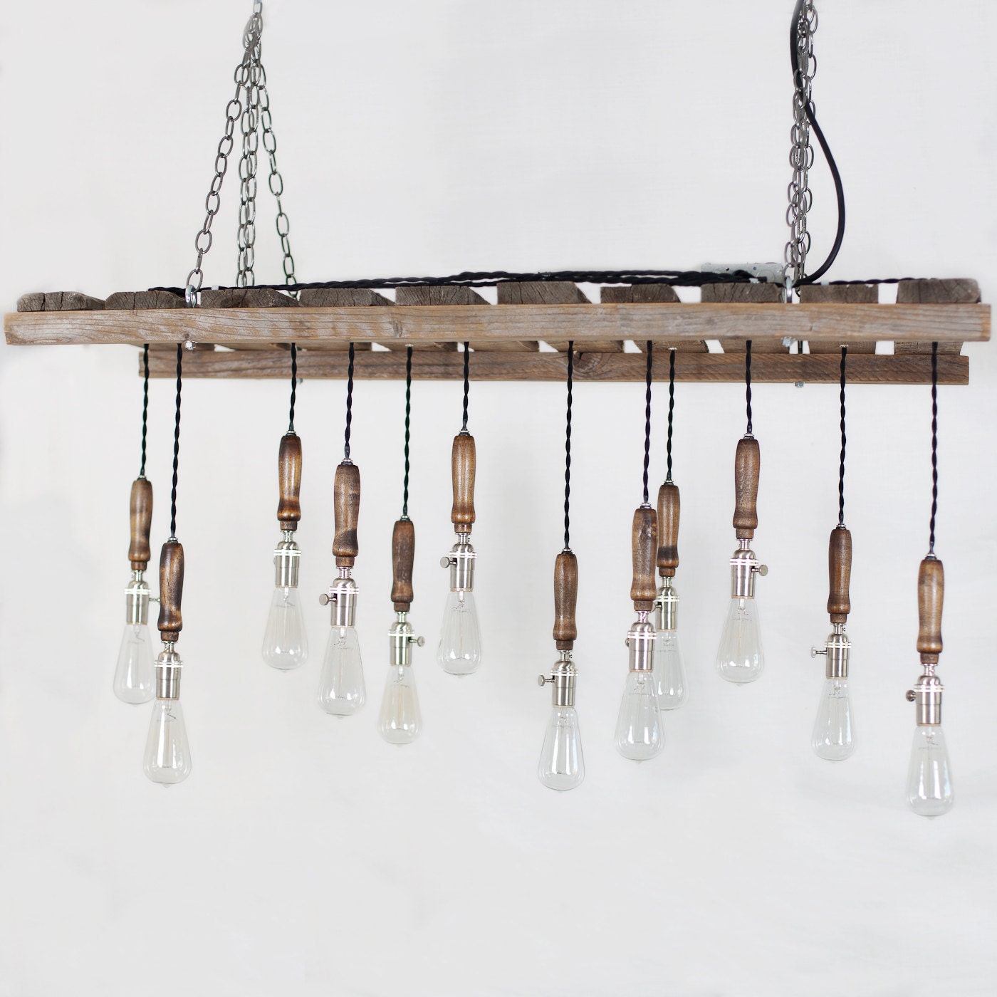 Wood Pallet Chandelier - 12 Bulb
