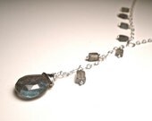 Labradorite Necklace Wire Wrapped in Sterling Silver