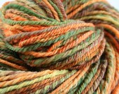 Sale 2 skeins: FALL HARVEST Corriedale blend Handspun 2-ply & 3-ply DK weight yarn