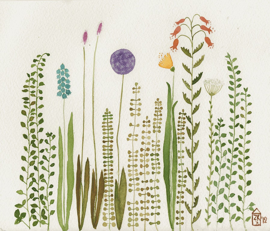 Garden- original watercolor-SALE