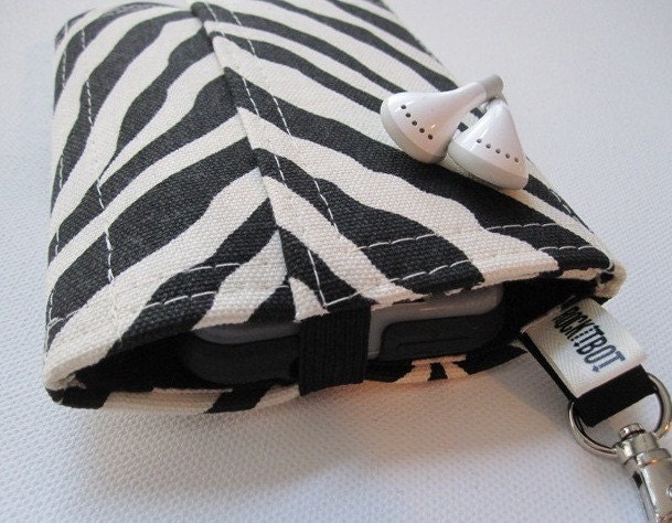 Nerd Herder gadget wallet in Zebra for iPod, Android, iPhone, MP3, metronome, camera, earbuds, SD cards, USB, guitar picks, IDs