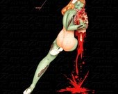 Zombie Shirt - Zombie Pin Up Holding Severed Head T-Shirt