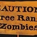 Caution, Free Range Zombies Metal Garden or Yard Sign