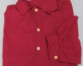 Burgundy Homespun Shirt 19" Neck Men's Civil War NSSA Cowboy S108