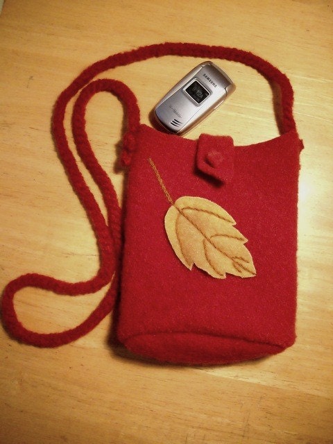 Felted Wool Fall Leaf Shoulder Bag