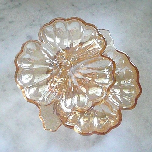 Gold Iridescent Candy or Nut Dishes, Set of Two