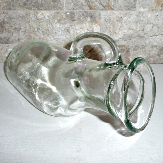 RARE WWII Female Urinal, US Navy, Thick and Clear Glass with Handle and Measurements, 1930s Collectible, by HamiltonBay