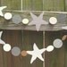 Wedding Garland Sewn Paper Starfish Garland, Beach Wedding Decor Neutrals, 8 feet