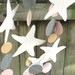 Wedding Garland Sewn Paper Starfish Garland, Beach Wedding Decor Neutrals, 8 feet