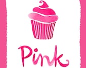 Wall Art Print Color Series- Pink Cupcake