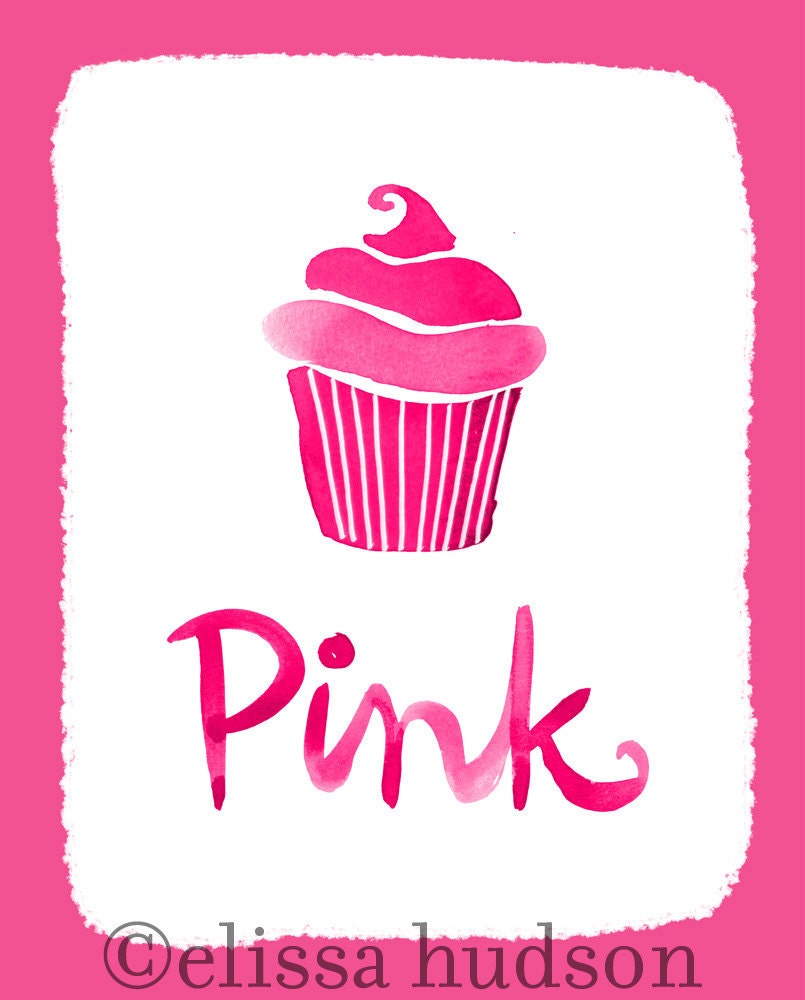 Wall Art Print Color Series- Pink Cupcake