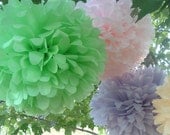 Party Decorations.Tissue paper poms. Set of 20 poms....choose your colors.